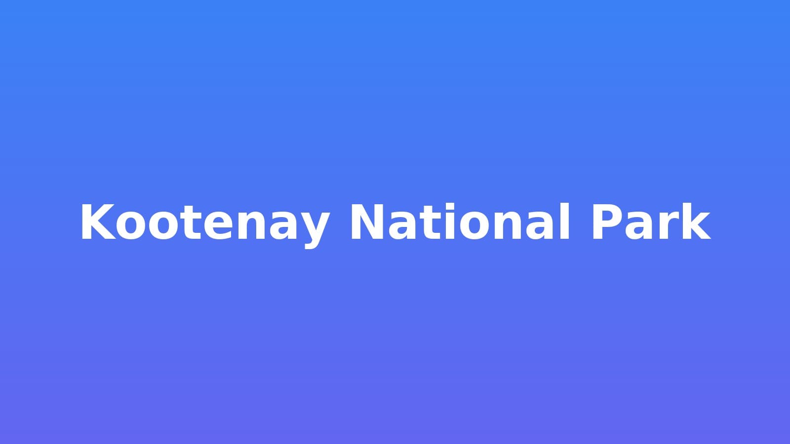 Kootenay National Park