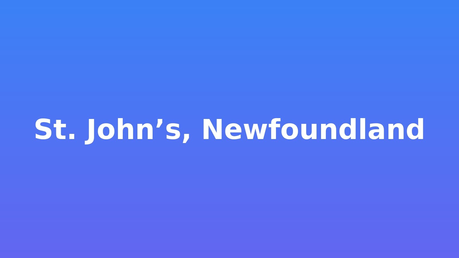St. John’s, Newfoundland