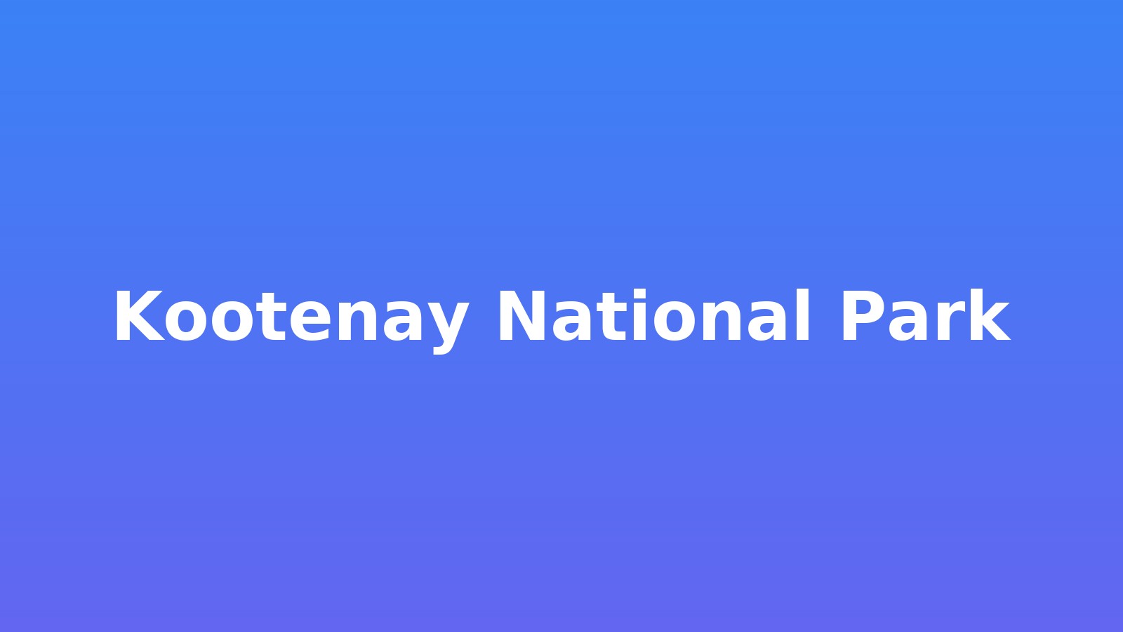 Kootenay National Park