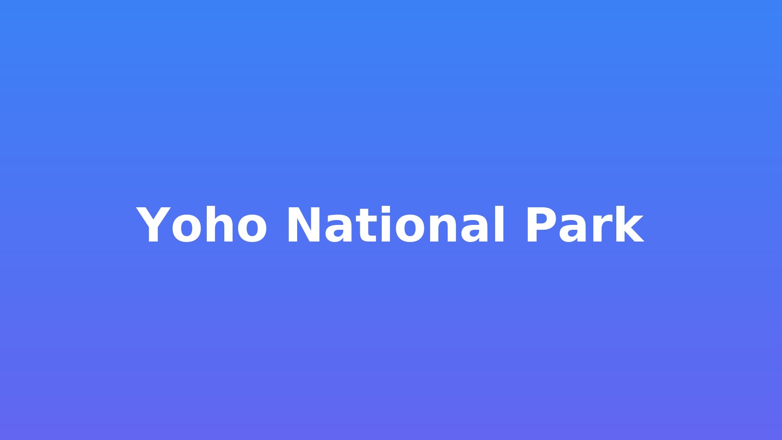 Yoho National Park